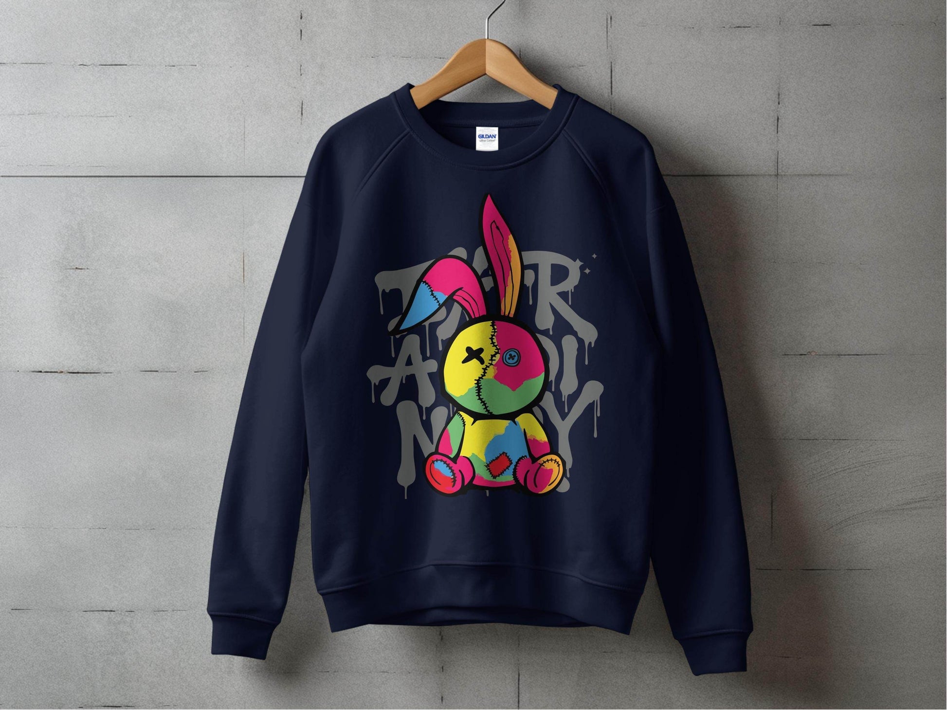 Colorful Bunny Graphic Design Novelty Sweater - Design & Vybe