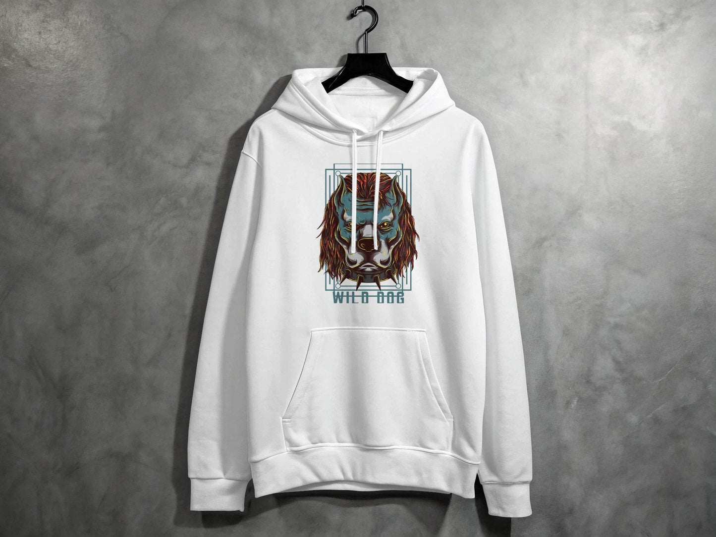 Ferocious Wild Dog Hair Rock Chok Spine Graphic Design Hoodie - Design & Vybe