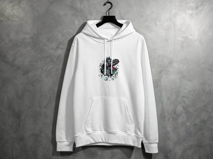 Fierce Dinosaur with Headphones Graphic Hoodie - Design & Vybe