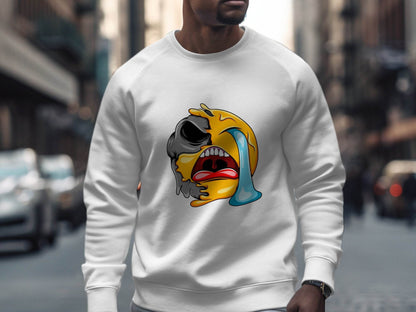 Melting Emoji Face Smiley Design Graphic Sweater - Design & Vybe