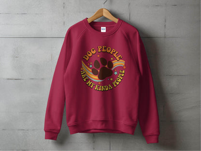 Dog People Are My Kinda People Retro Style Dog Paw Sweater - Design & Vybe