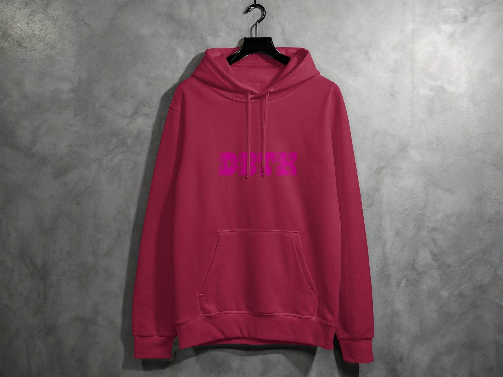 Graphic DBTKT Letter Design in Magenta color Hoodie - Design & Vybe
