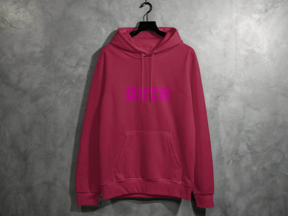 Graphic DBTKT Letter Design in Magenta color Hoodie - Design & Vybe