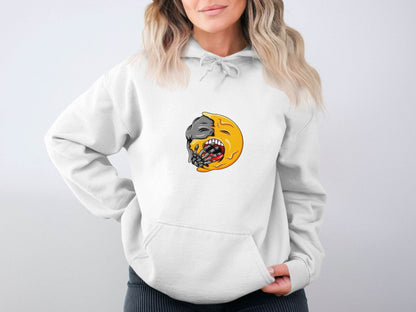 Zombie Emoji Biting Skeleton Hand Illustration Hoodie - Design & Vybe