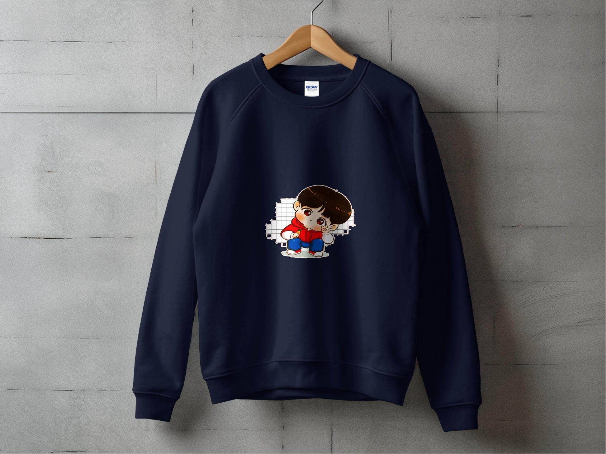 Cute Cartoon Boy In Red Hoodie Carrot in Hand Sweater - Design & Vybe