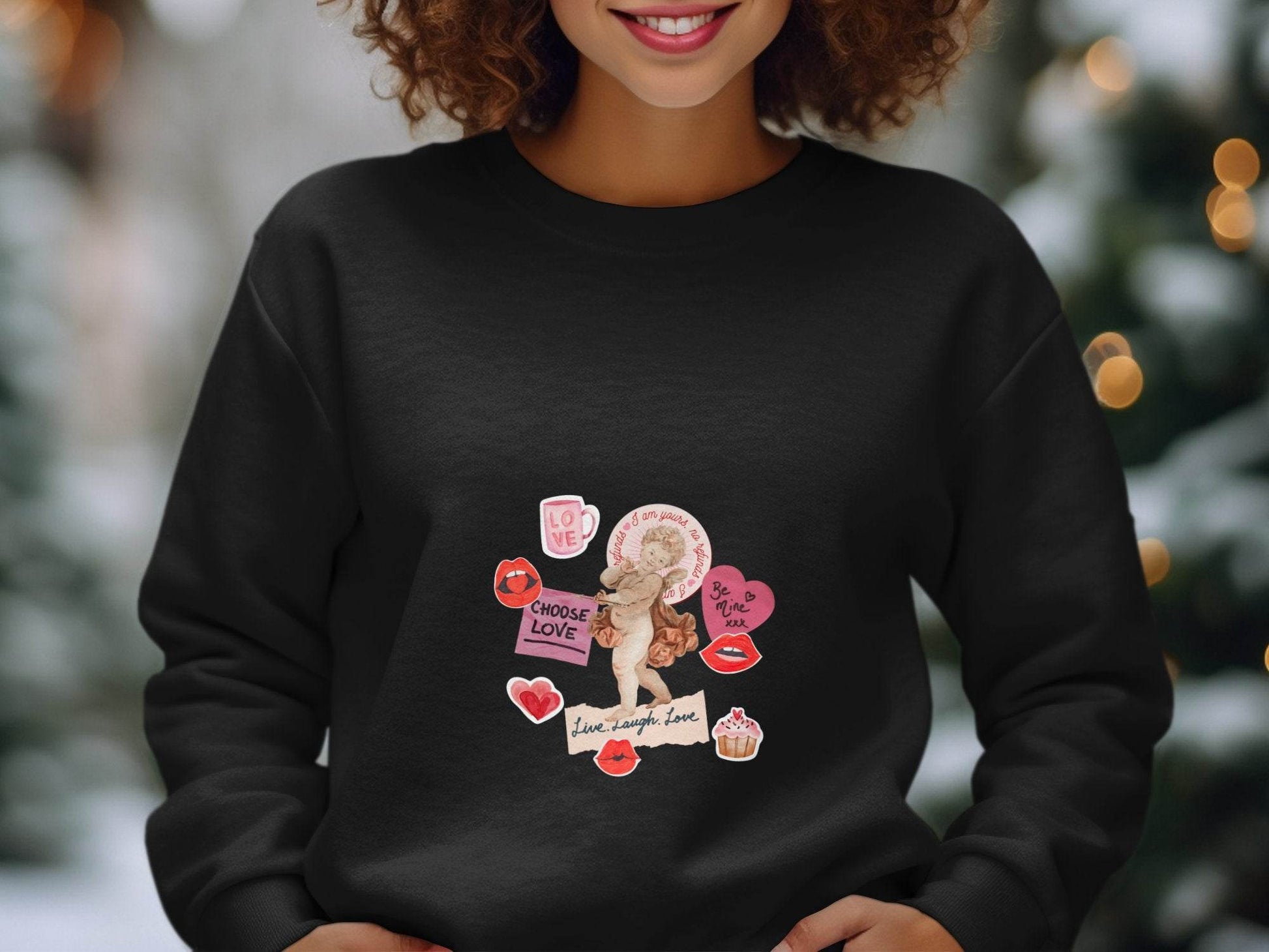 Cupid with Love and Valentine's Day Elements Sweater - Design & Vybe