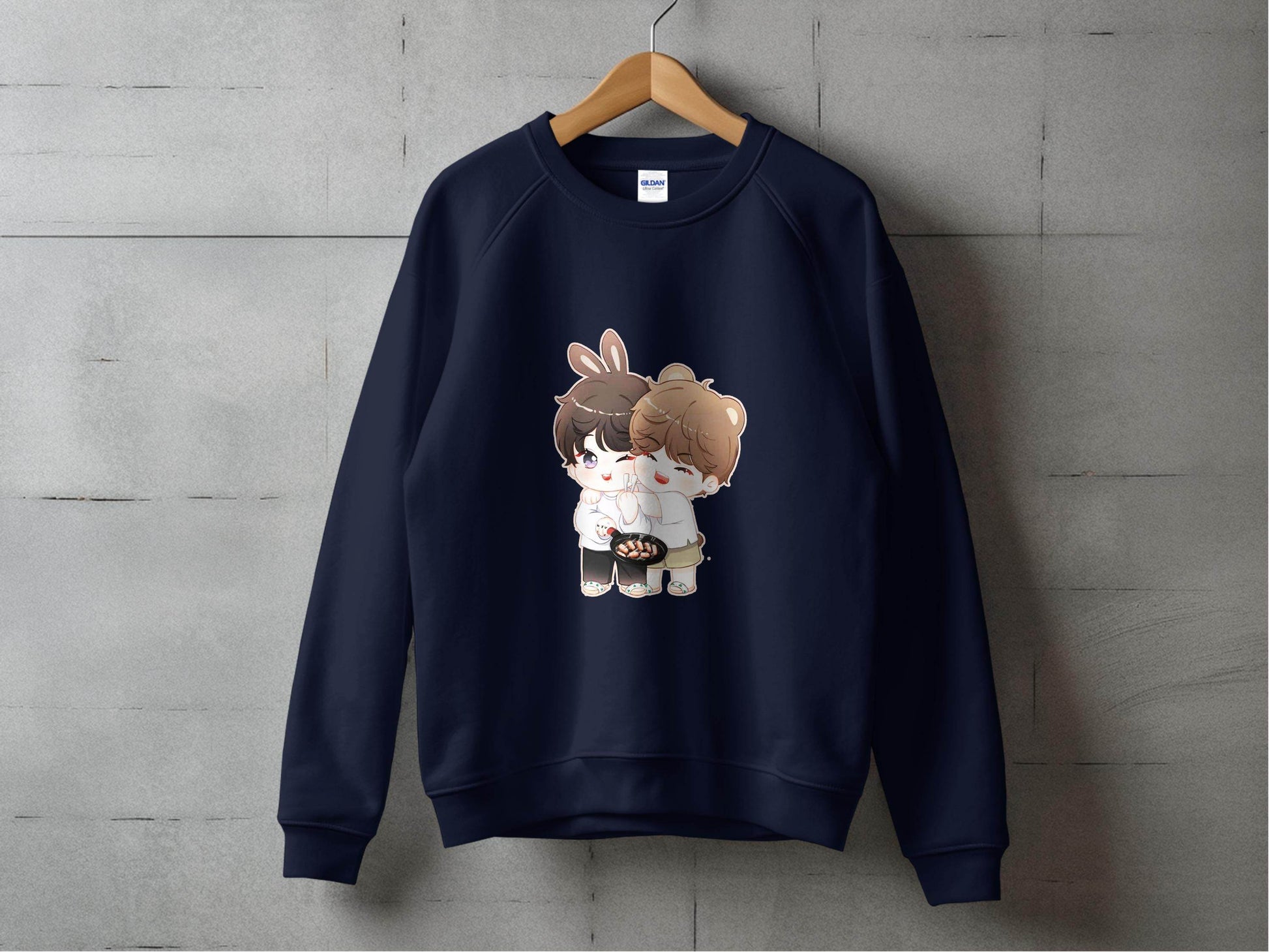 Cute Bunny Bear Cartoons Cooking Together Hoodie - Design & Vybe