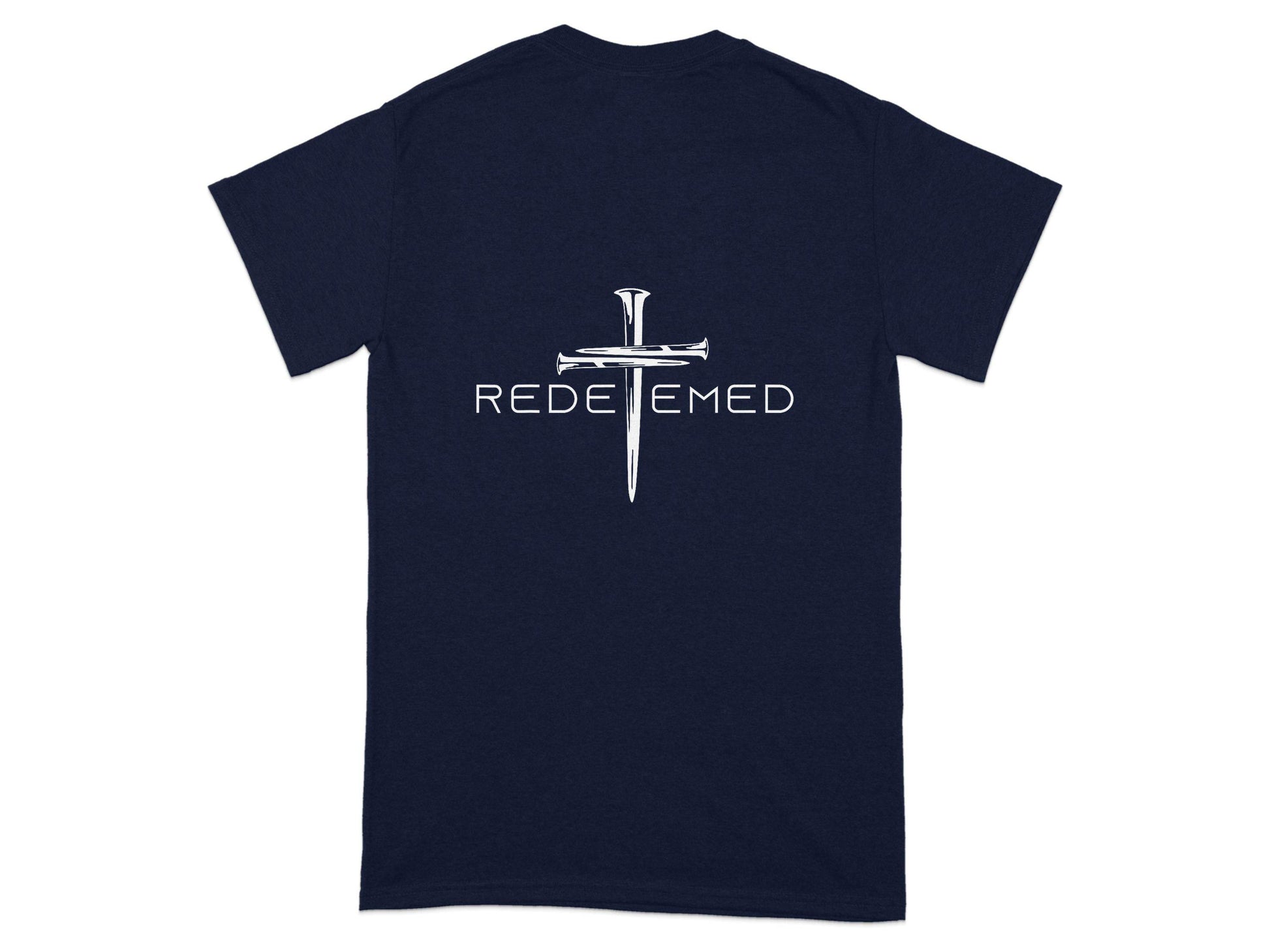 Redeemed Nails Cross Design Christian Faith Graphic T-Shirt - Design & Vybe