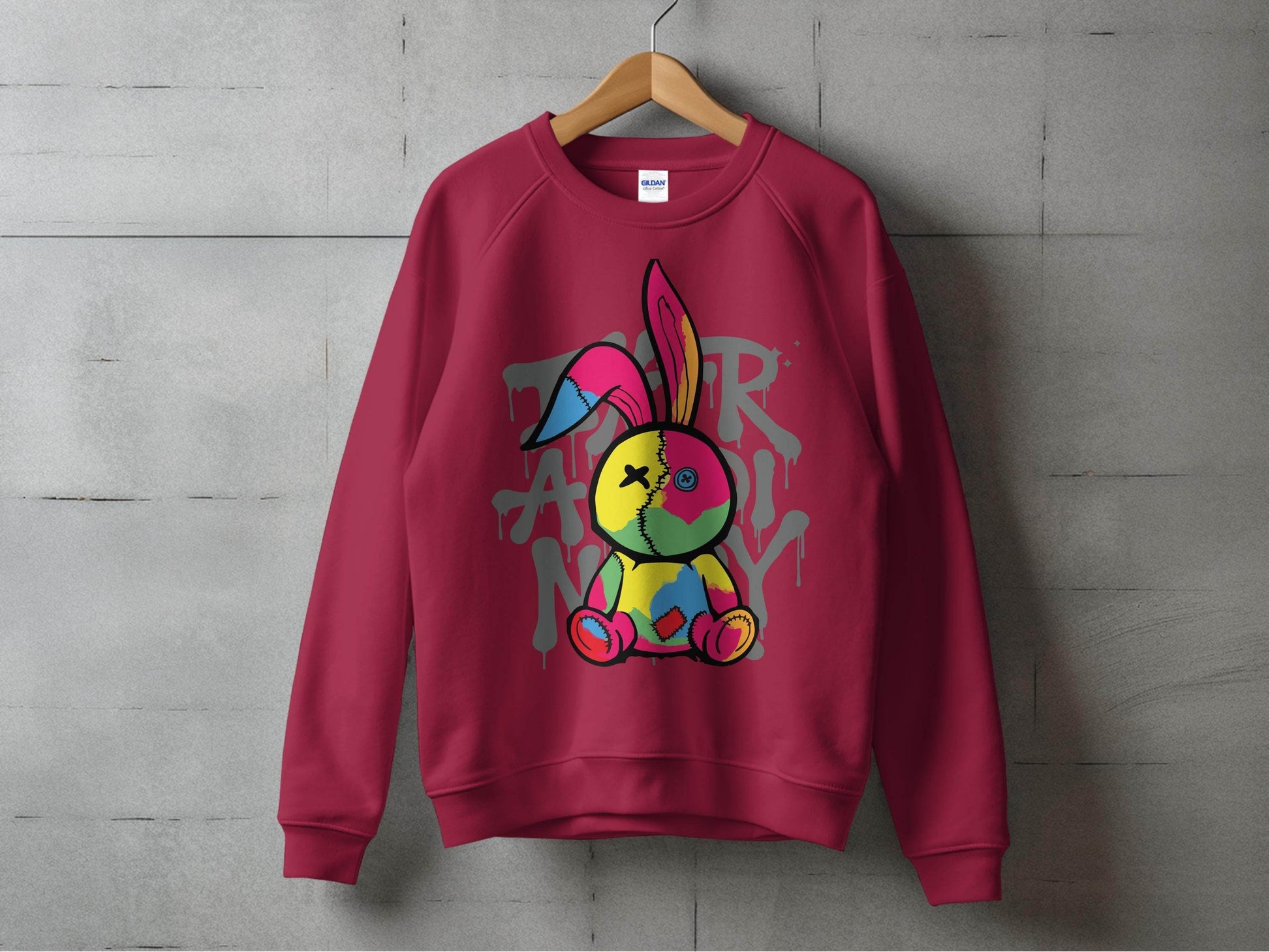 Colorful Bunny Graphic Design Novelty Sweater - Design & Vybe