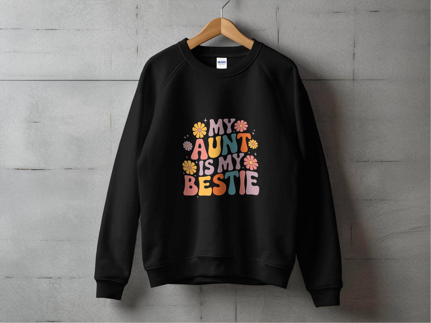 My Aunt is My Bestie Floral Design Graphic Sweater - Design & Vybe