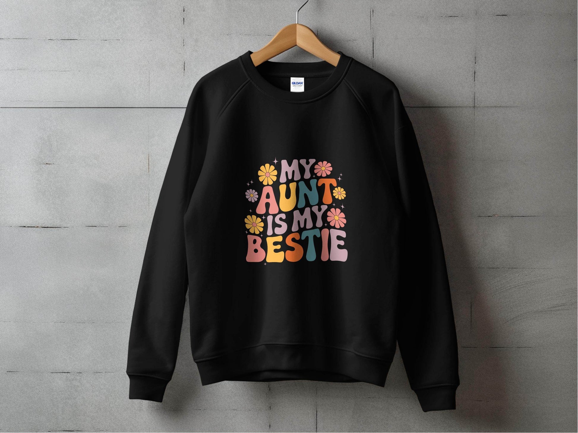My Aunt is My Bestie Floral Design Graphic Sweater - Design & Vybe
