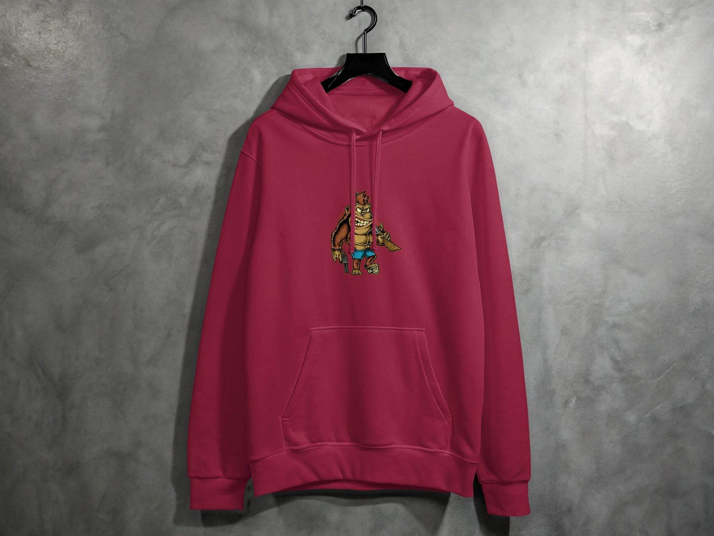 Fierce Gorilla with Guns Graphic Printed Hoodie - Design & Vybe