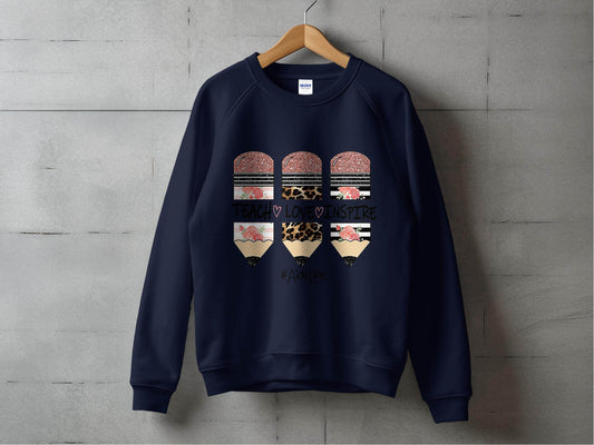 Teach Love Inspire Pencils for Teachers AideLife Sweater - Design & Vybe