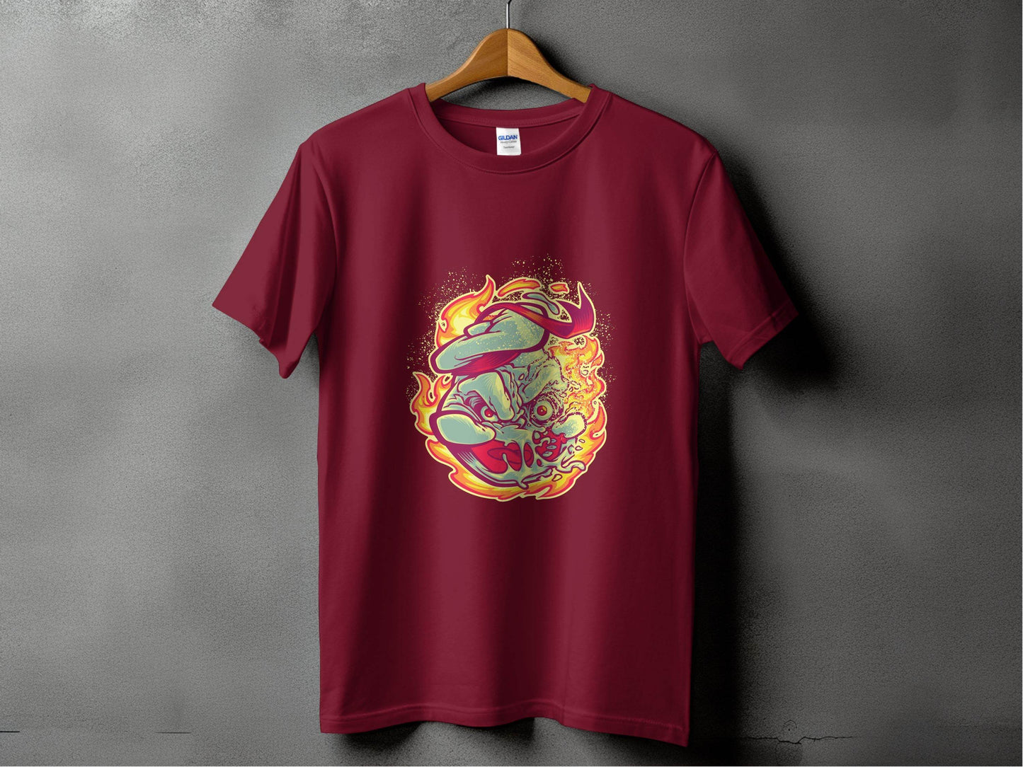 Burning Undead Creature in Flames Graphic Design T-Shirt - Design & Vybe