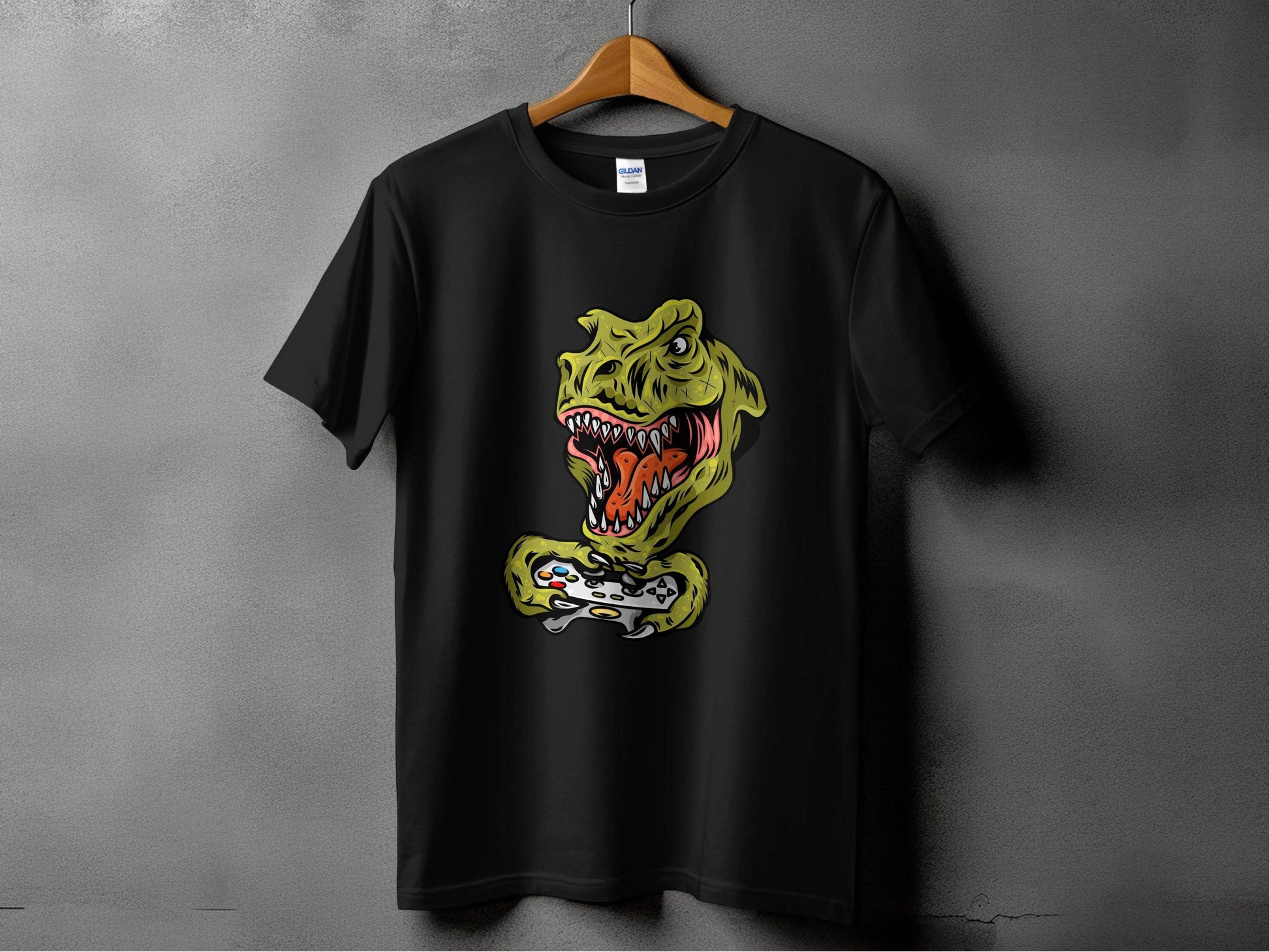 Dinosaur Gaming Graphic Design T-Shirt - Design & Vybe