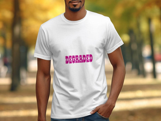 Magenta DEGRADED Word Graphic Stylish T-Shirt - Design & Vybe