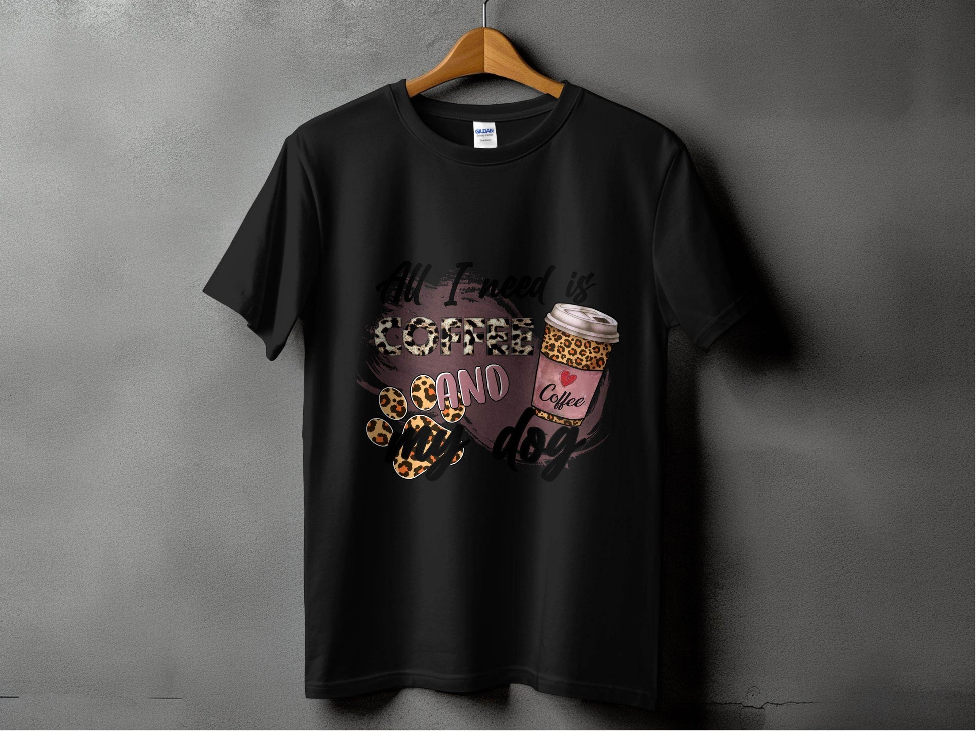 All I Need Is Coffee And My Dog Lovely Coffee T-Shirt - Design & Vybe