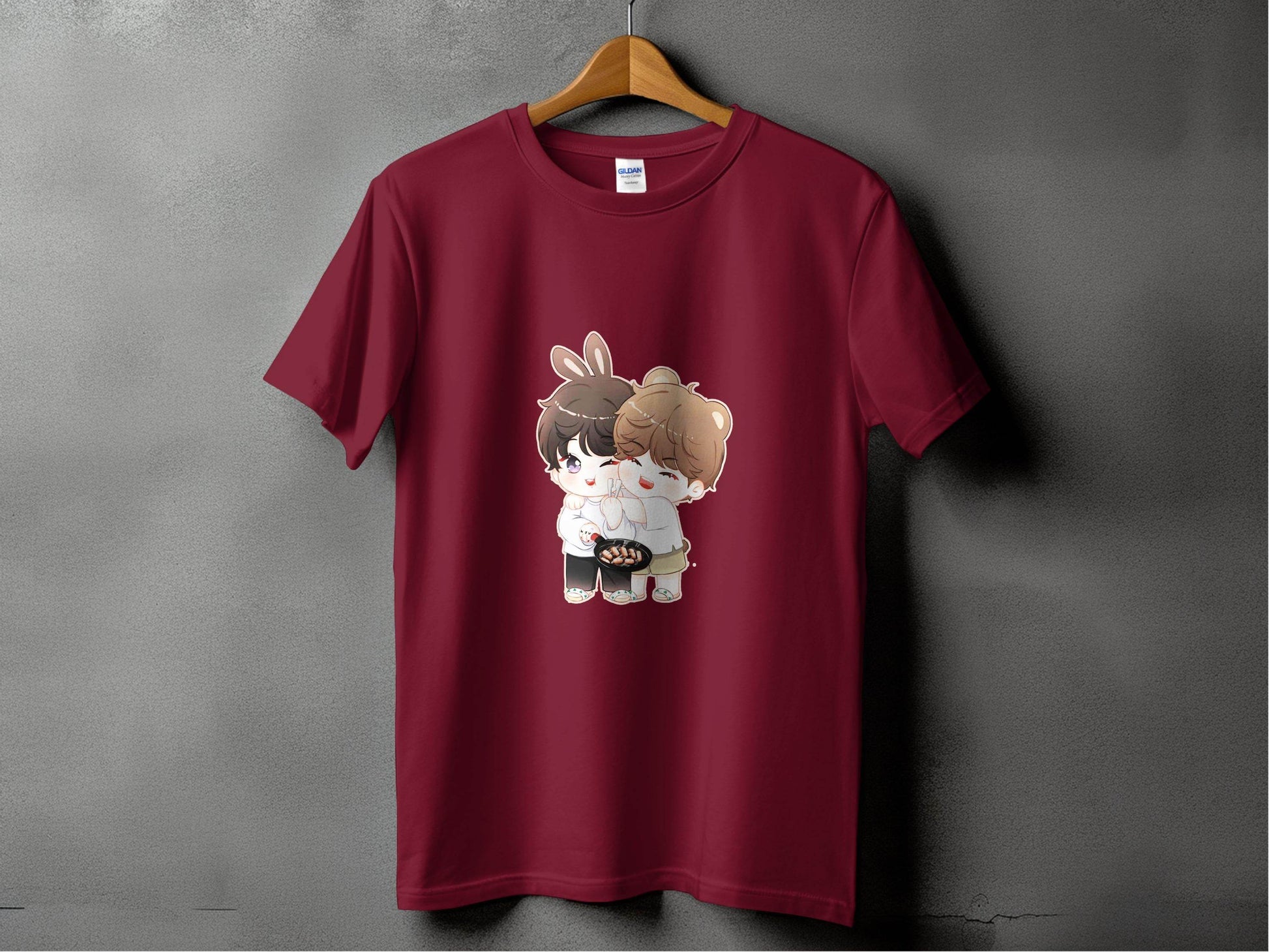 Cute Bunny Bear Cartoons Cooking Together T-Shirt - Design & Vybe