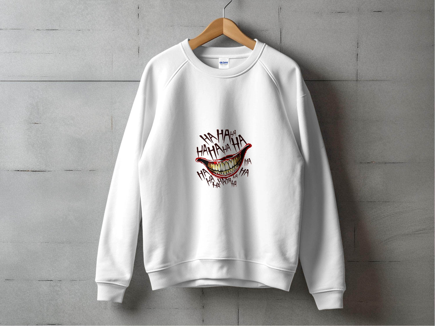 Joker's Ha Ha Mouth Funny Smile Novelty Graphic Sweater - Design & Vybe