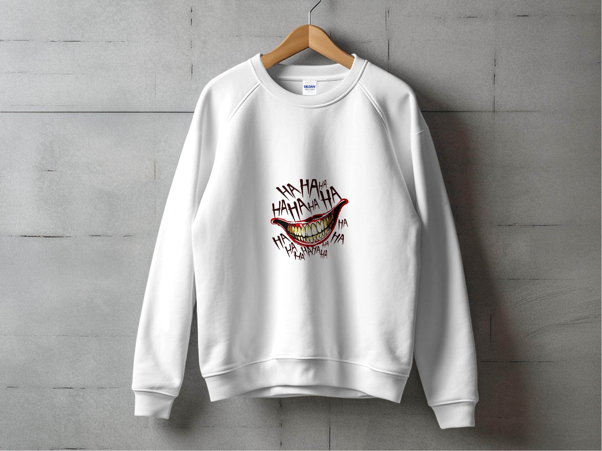 Joker's Ha Ha Mouth Funny Smile Novelty Graphic Sweater - Design & Vybe