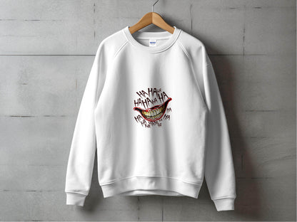 Joker's Ha Ha Mouth Funny Smile Novelty Graphic Sweater - Design & Vybe
