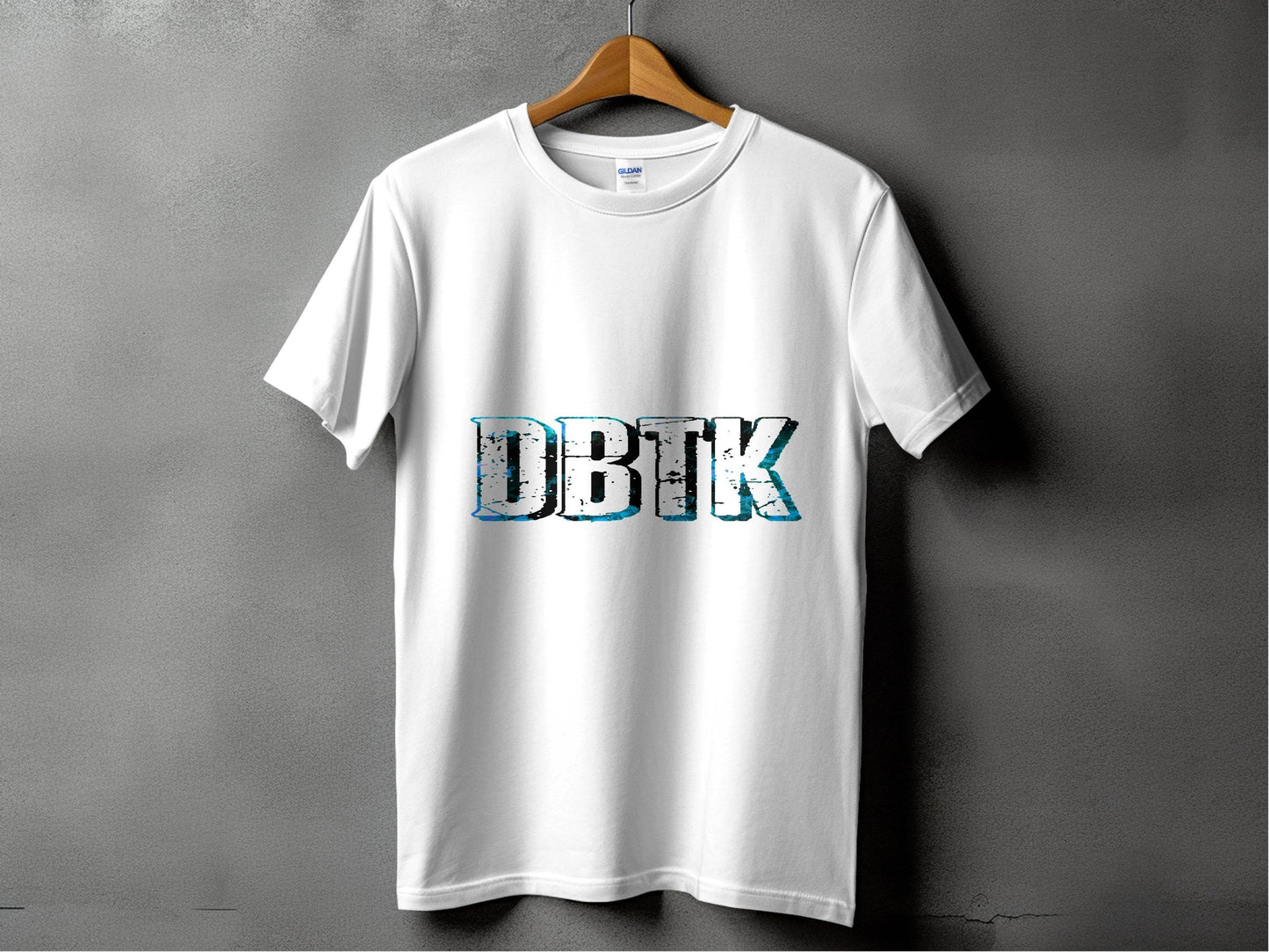 Blue Floral DBCK Letters Artistic Design T-Shirt - Design & Vybe