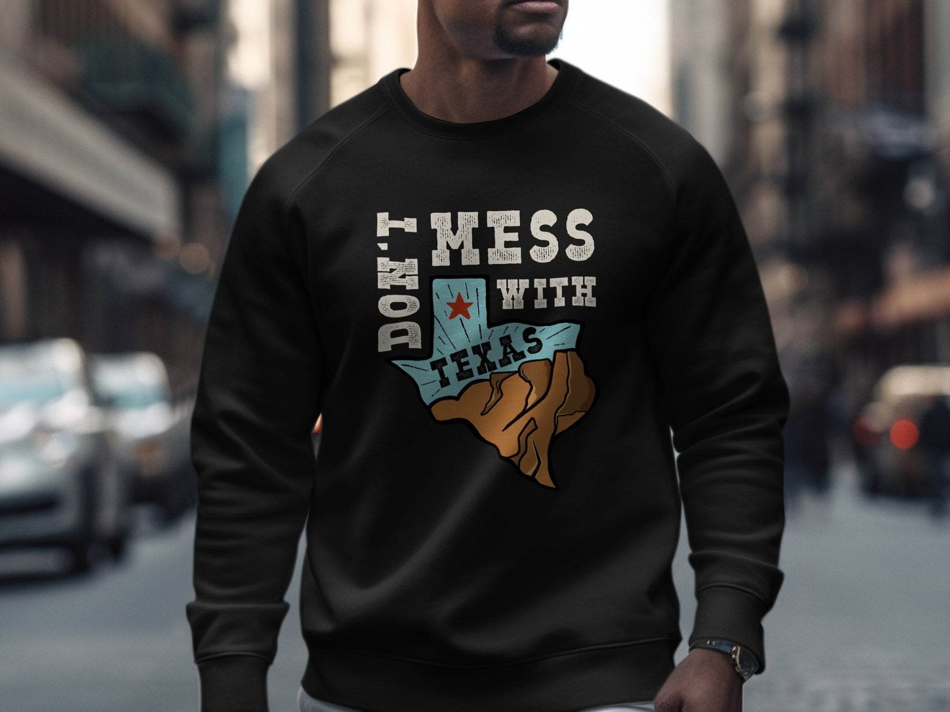 Iconic Don't Mess with Texas Graphic Sweater - Design & Vybe