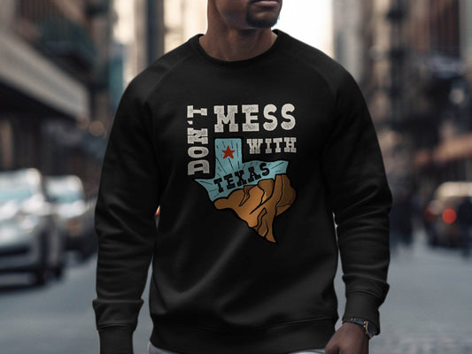 Iconic Don't Mess with Texas Graphic Sweater - Design & Vybe
