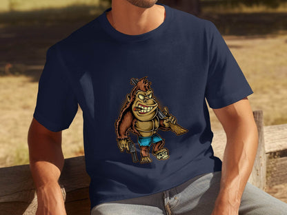 Fierce Gorilla with Guns Graphic Printed T-Shirt - Design & Vybe