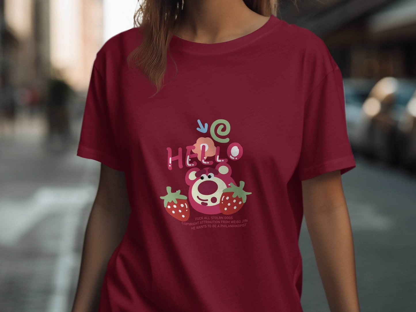 Hello Graphics With Strawberry Images Design T-Shirt - Design & Vybe