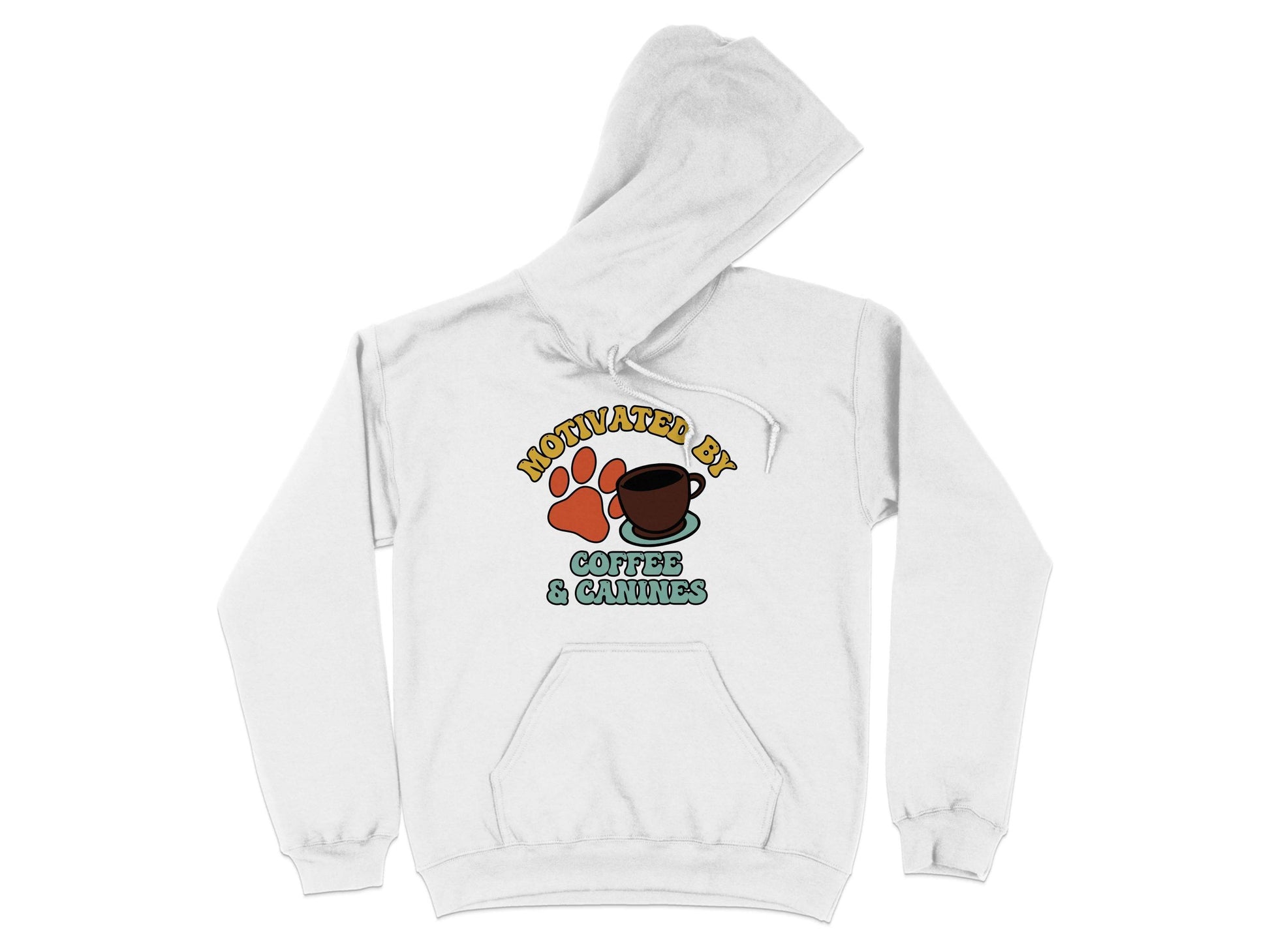 Motivated By Coffee Canines Graphic Art Novelty Hoodie - Design & Vybe