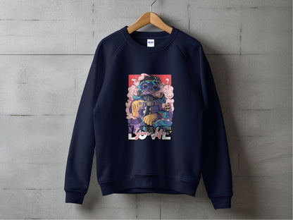 Love Life Astronaut Art Graphic Black Sweatshirt product