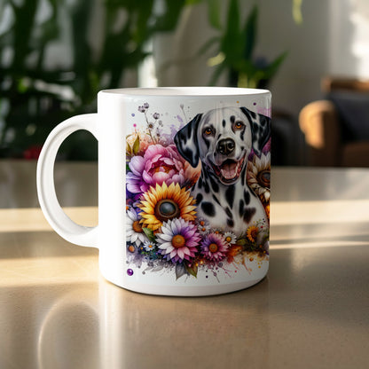 Dalmatian Dog with Colorful Flowers Mug product