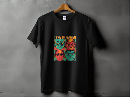Type Of Gamer Video Gaming Four Styles Illustration T-Shirt - Design & Vybe