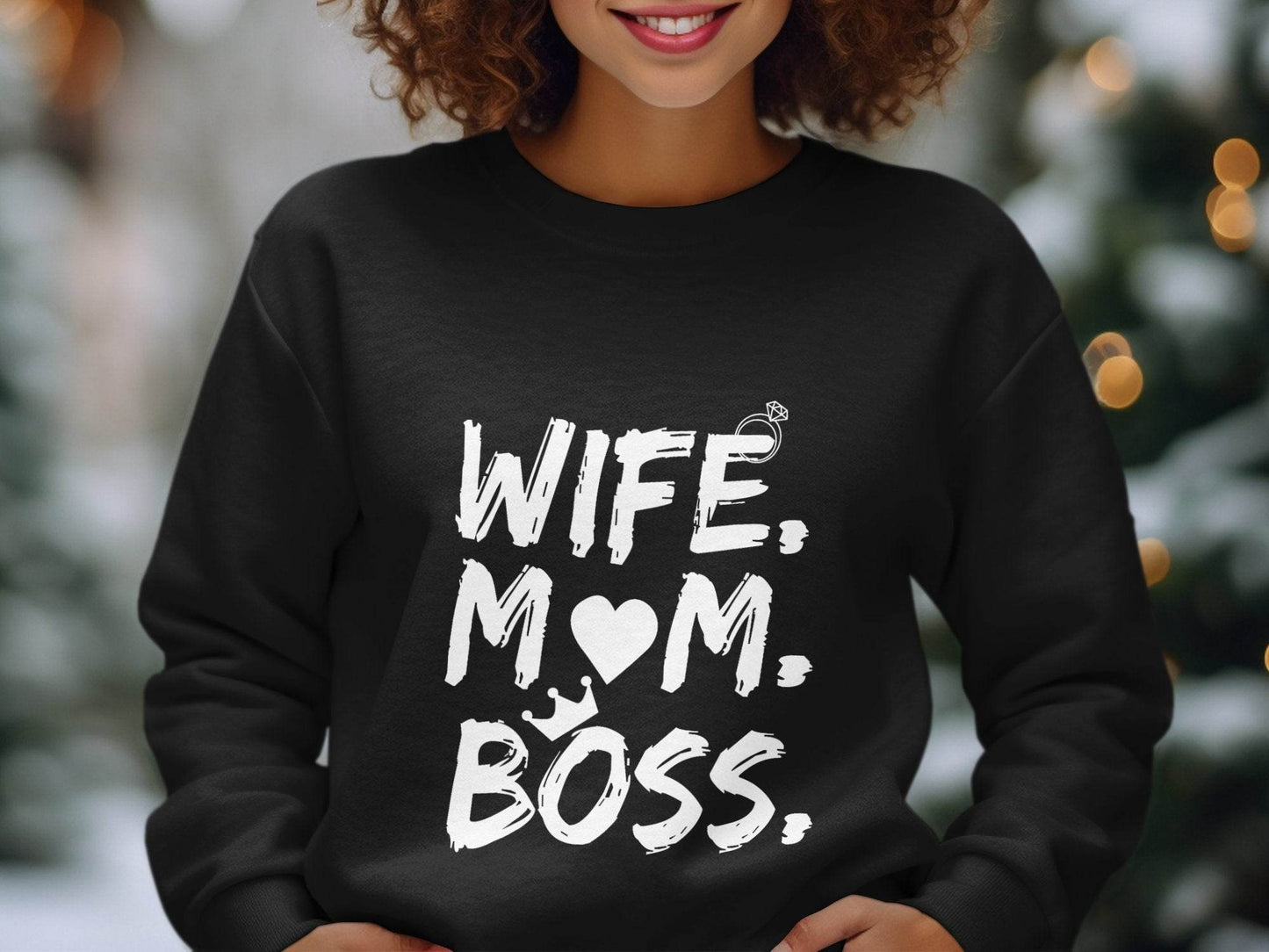 Wife Mom Boss Superwoman Design For Queens Sweater - Design & Vybe