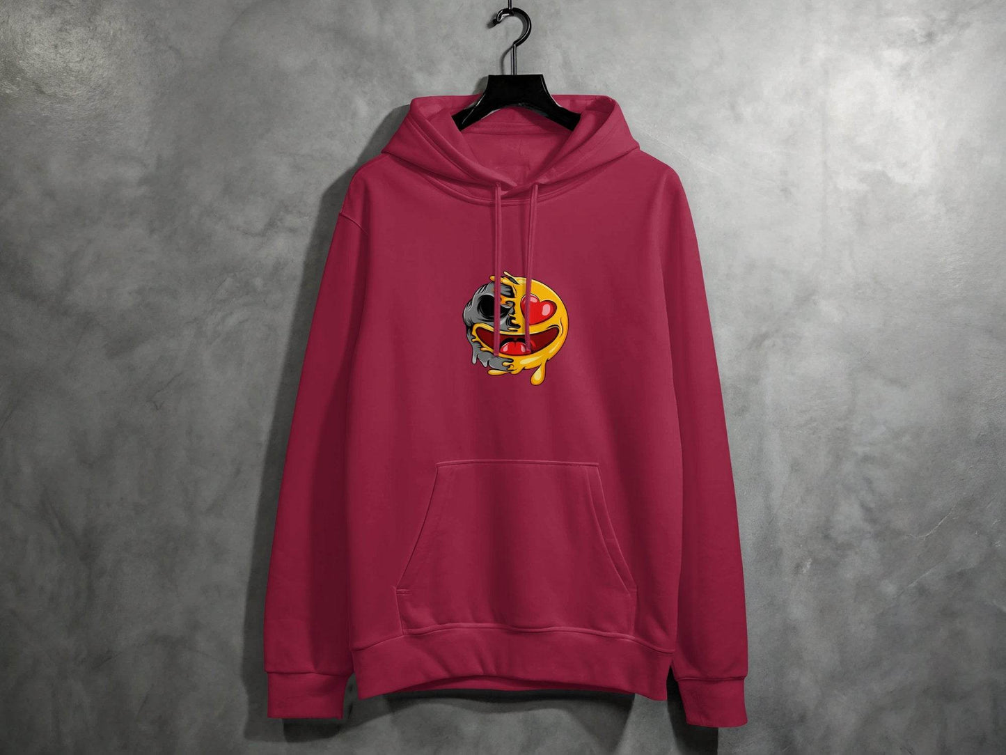 Skull Emoji with Heart Eyes Novelty Graphic Hoodie - Design & Vybe