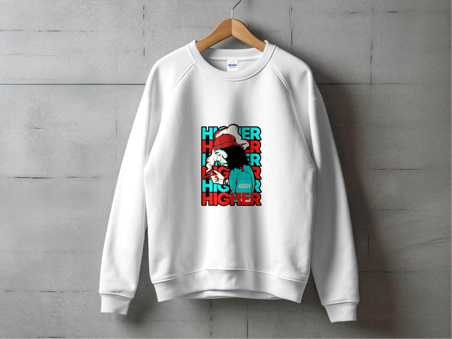Higher Kush Guy Graphic Novelty Illustration Design Sweater - Design & Vybe