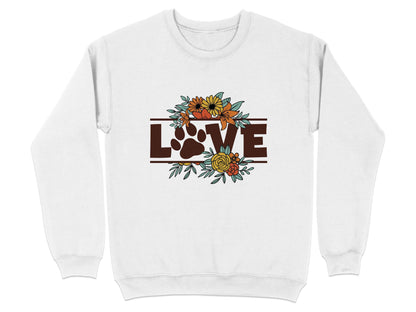 Floral Love Paw Print Design Graphic Flower Design Sweater - Design & Vybe