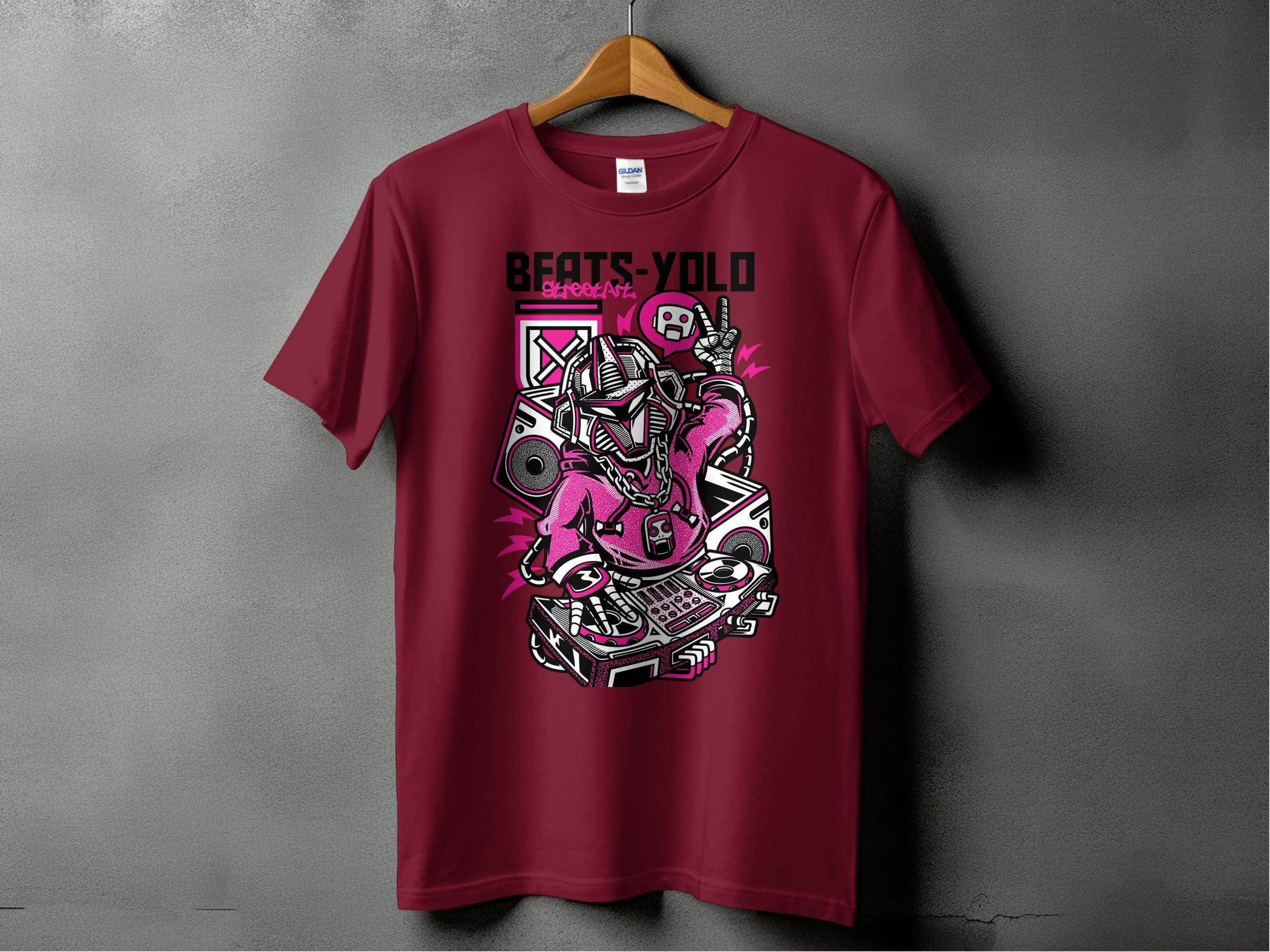 Beats Yolo Street Art Robot DJ Graphic Design T-Shirt - Design & Vybe