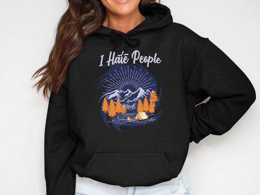 Outdoor Camping Design I Hate People Graphic Hoodie - Design & Vybe