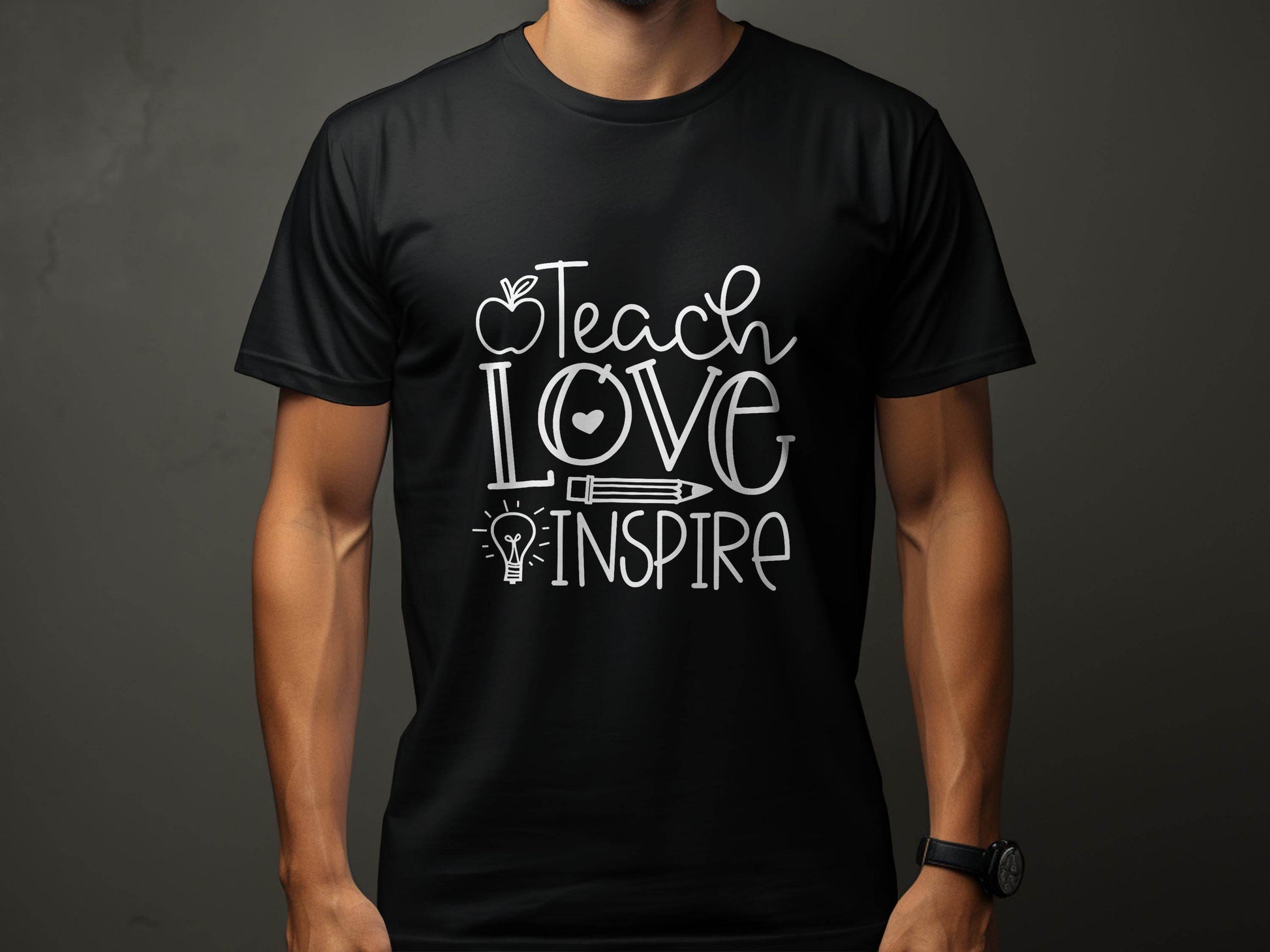 Teach Love Inspire Inspirational Teachers Graphics T-Shirt - Design & Vybe