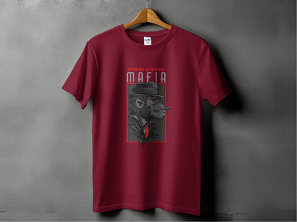 Gorilla Mafia with a Hat and Red Tie Graphic T-Shirt - Design & Vybe