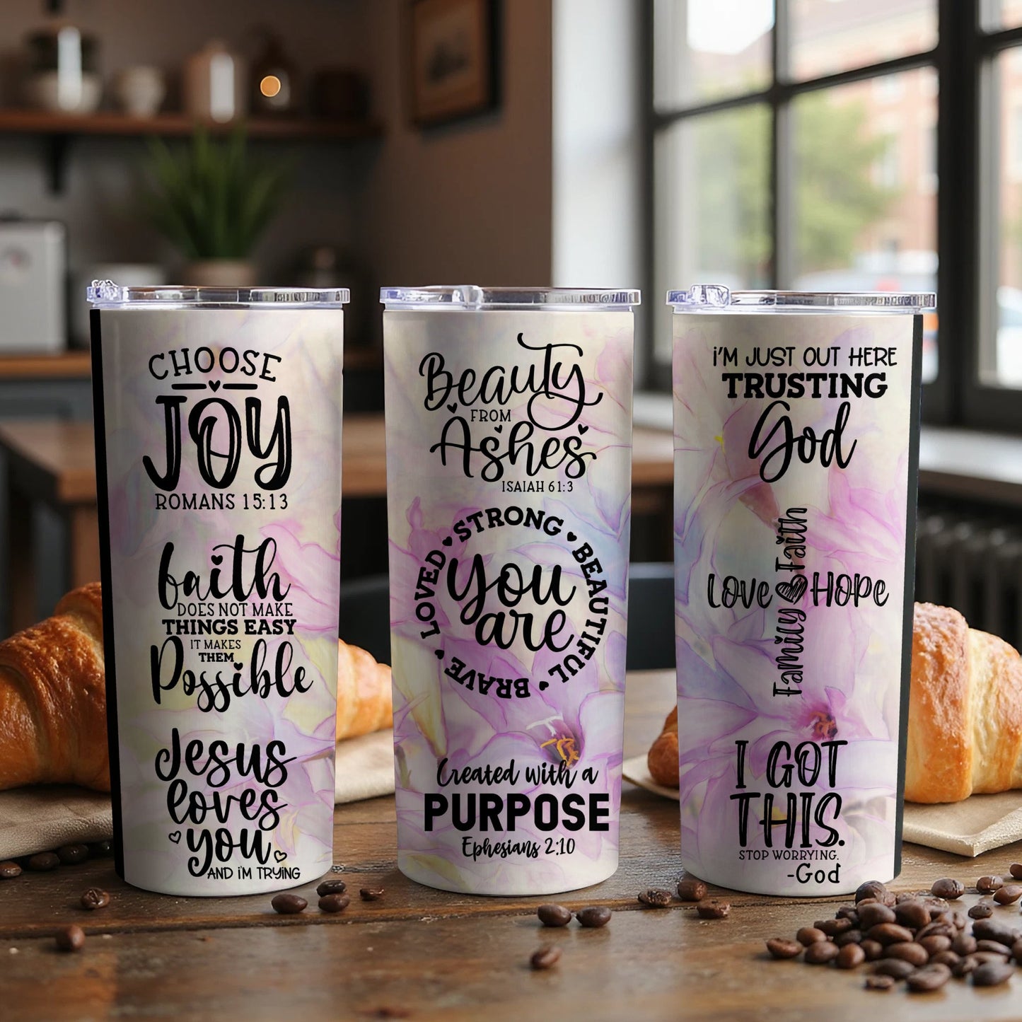 Inspirational Quotes Floral Design Tumbler product
