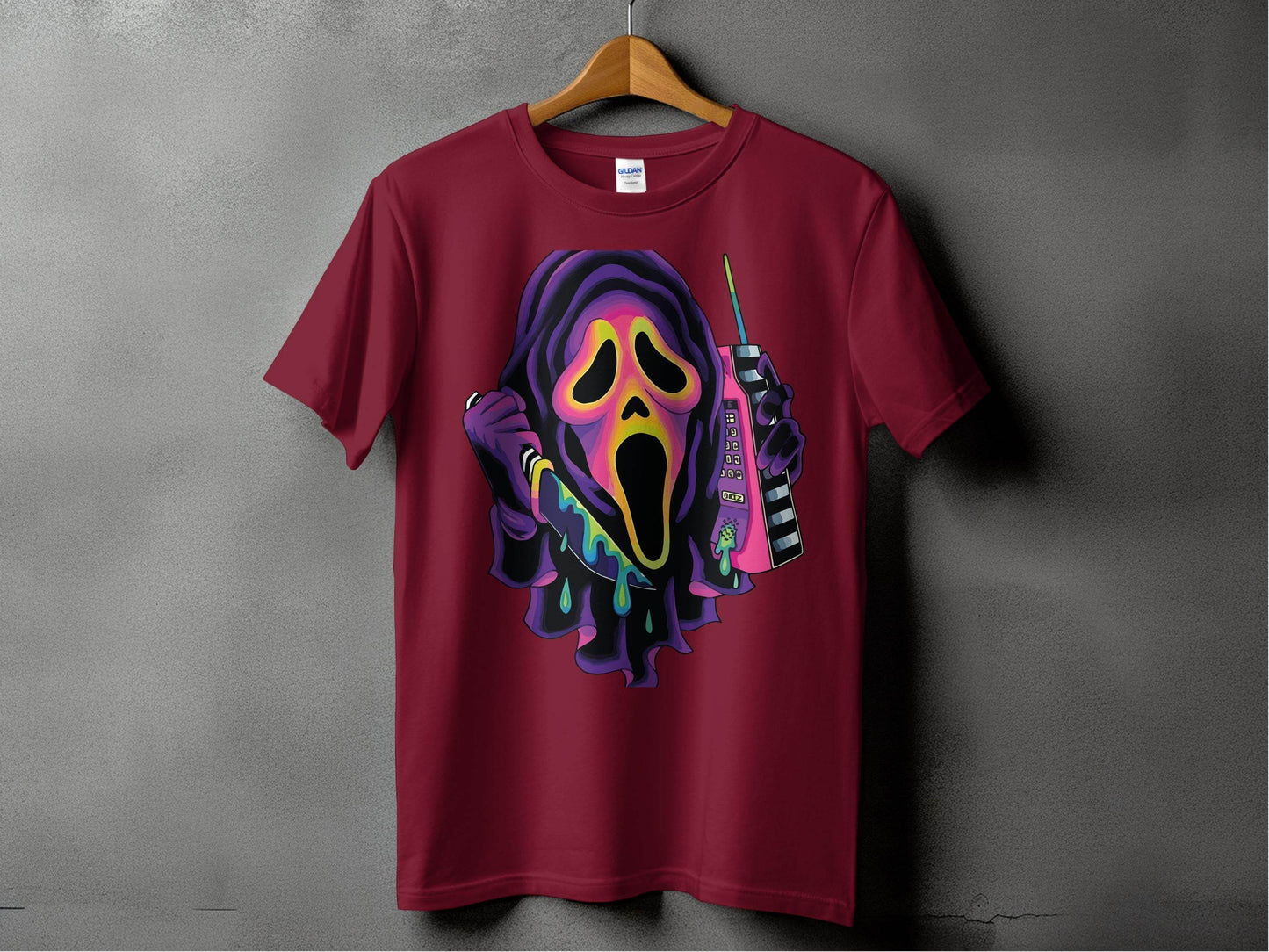 Colorful Horror Scream Mask Design T-Shirt - Design & Vybe