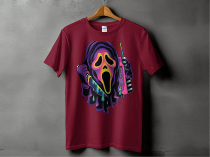 Colorful Horror Scream Mask Design T-Shirt - Design & Vybe