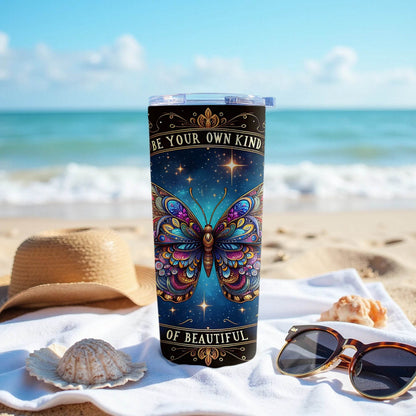 Be Your Own Kind Of Beautiful Butterfly Floral Design Tumbler - Design & Vybe