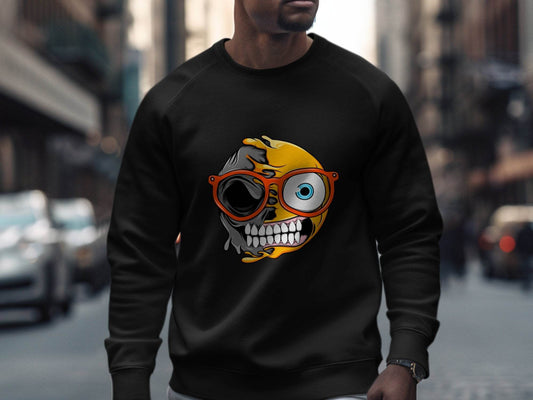 Quirky Twist Smiley Design Graphic Sweater - Design & Vybe