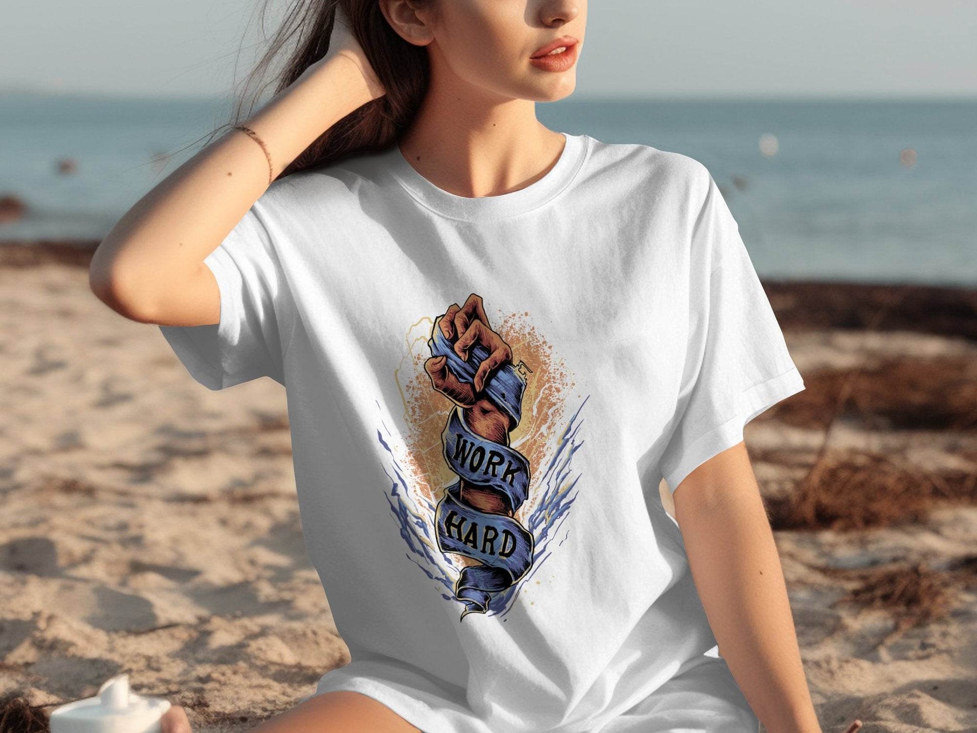 Motivational Work Hard Graphic Printed T-Shirt - Design & Vybe