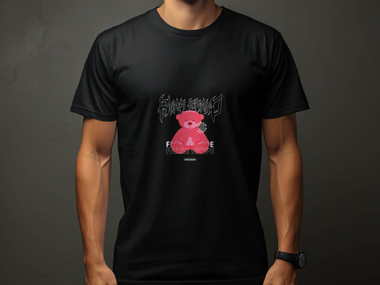 False Hope with Pink Bear Print Graphic T-Shirt - Design & Vybe