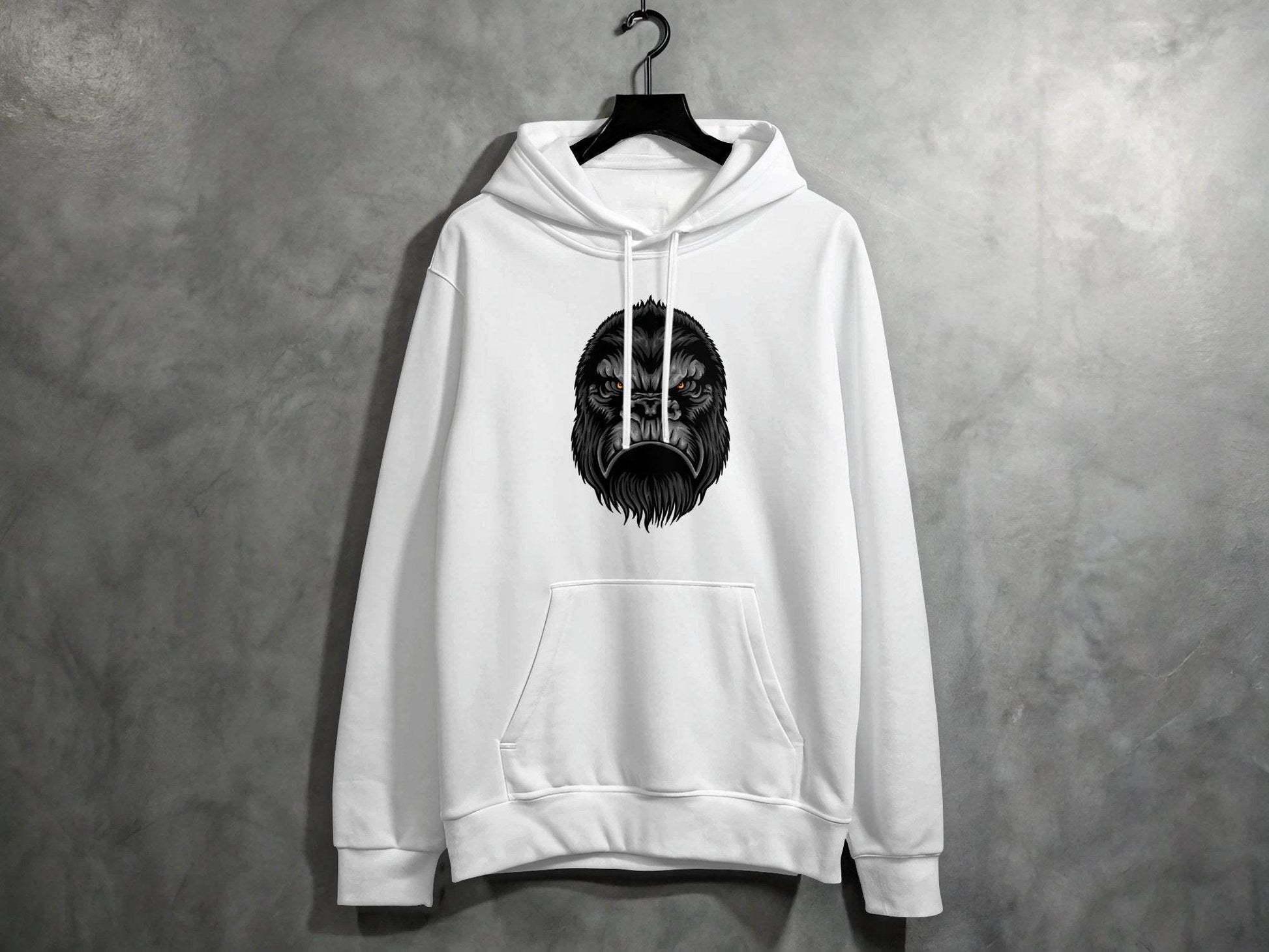 Fierce Beast Design Angry Gorilla Face Hoodie - Design & Vybe